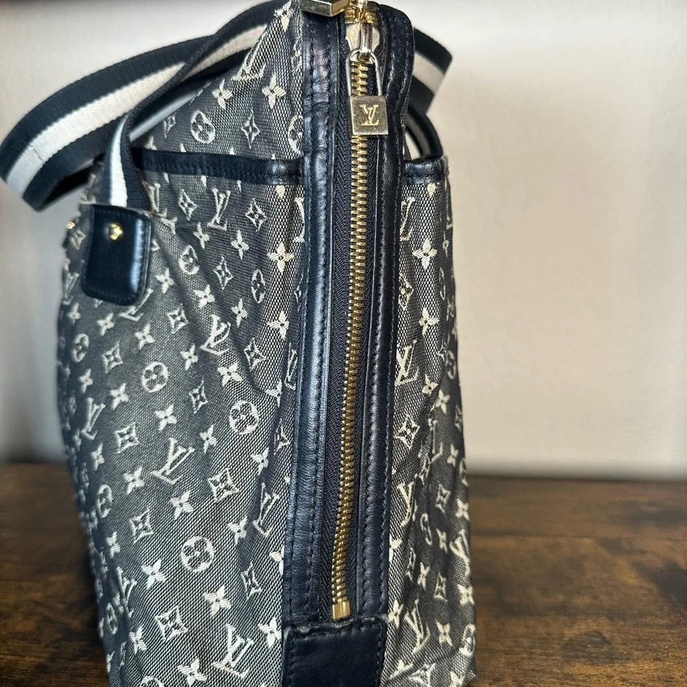 Authentic Louis Vuitton Mini Lin Mary Kate Black Monogram Canvas Denim Tote - Picture 3 of 16